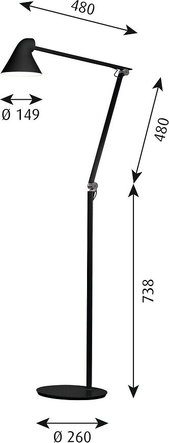 NJP Φωτιστικό Δαπέδου LED, 2700 K, λευκό