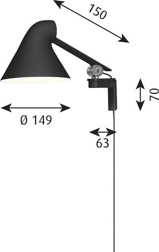 NJP Zidna Lampa LED 2700 K bijela