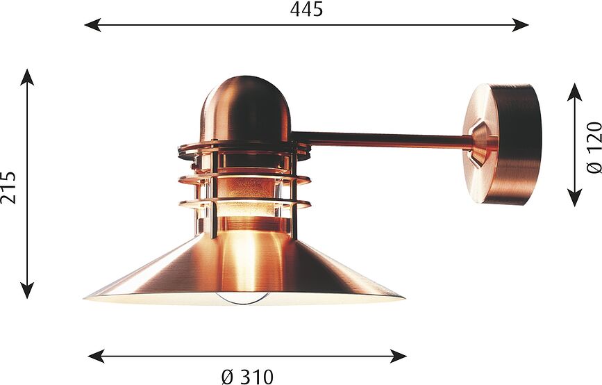 Nyhavn Applique Murale extérieure, cuivrée