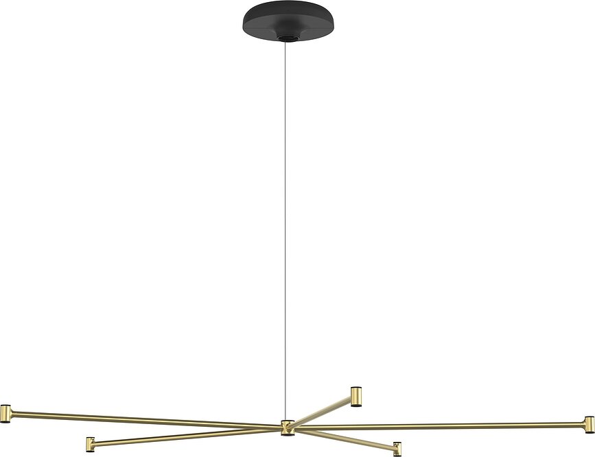 Ophangsysteem voor lamp Dependant 6 kruis zwart-messing