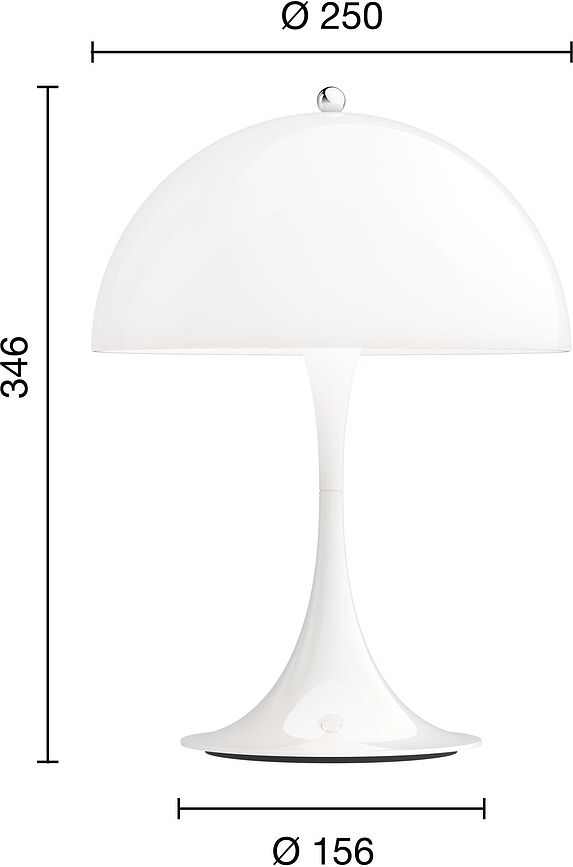 Panthella 250 Lampe sans fil, opalin