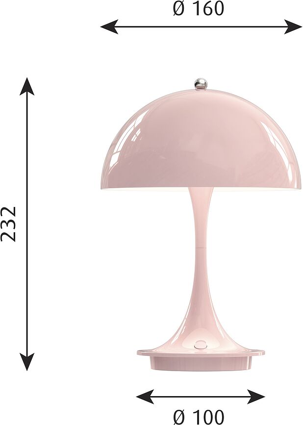 Panthella Lampe sans fil avec chargement par induction, noire