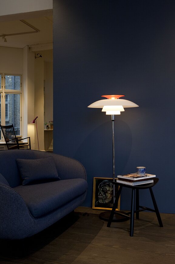 PH 80 Lampadaire, chromé