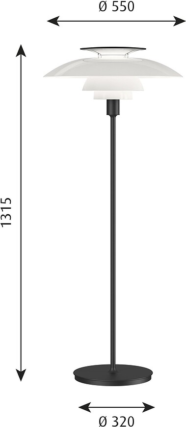 PH 80 Stoječa svetilka z zatemnilnikom, bela