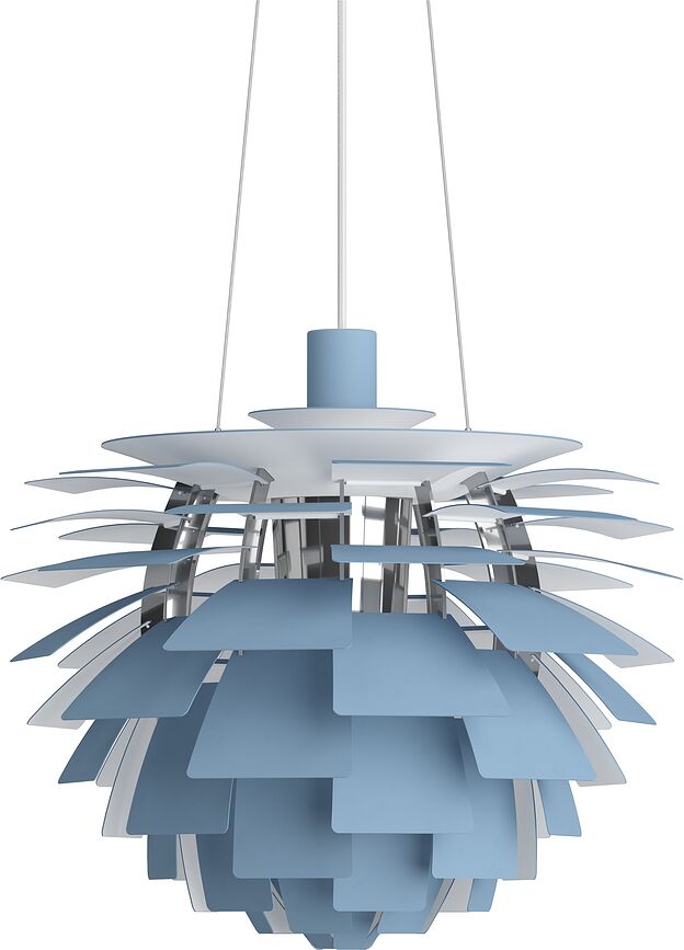 PH Artichoke Suspension 48 cm, bleue, finition chrome