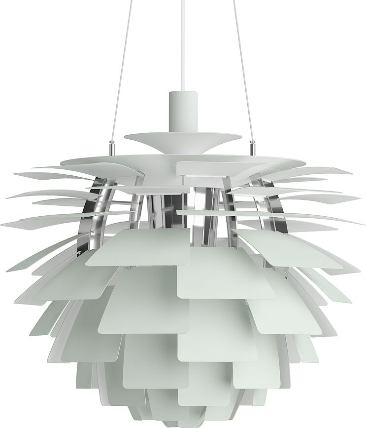 PH Artichoke Suspension, 60 cm, vert sauge, finition chromée