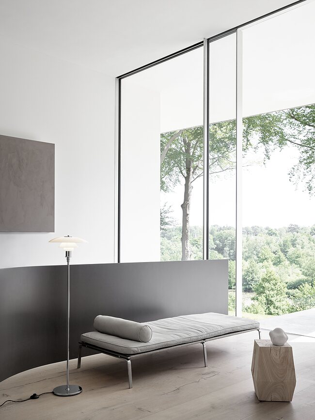 PH Φωτιστικό Δαπέδου, με γυάλινο καπέλο, 33 εκ., ορείχαλκος