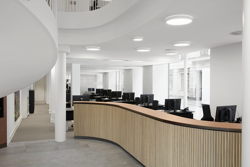 Slim Round Semi Recessed Πλαφονιέρα LED, με έλεγχο φωτισμού Dali, 68 cm, 4000K, λευκή, με διαχύτη οπάλ