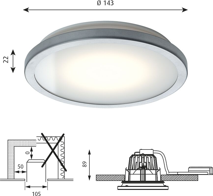 Plafón LED Munkegaard Mini, 3000K