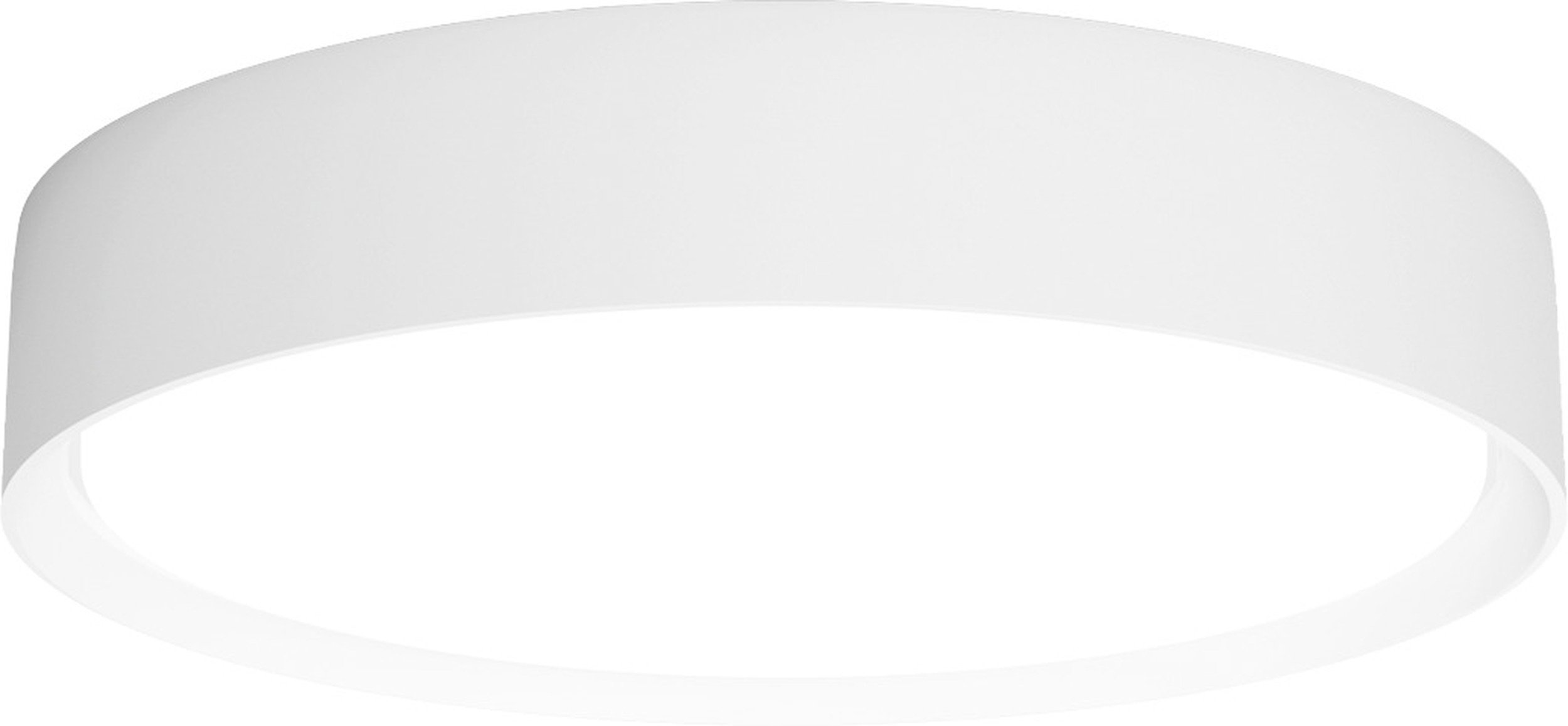 Plafon Slim Round Semi Recessed LED 3000K 25 cm biały z dyfuzorem pryzmatycznym sterowanie oświetleniem Dali
