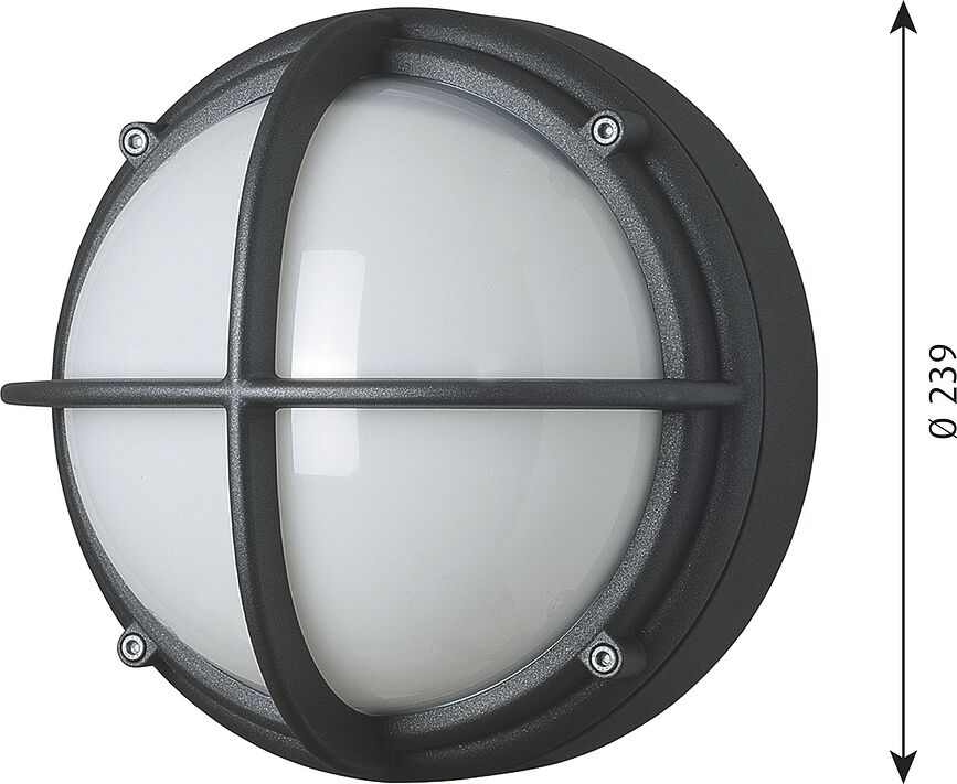 Skot Φωτιστικό Τοίχου LED, 3000K, οπάλ, με ανθρακί σκελετό