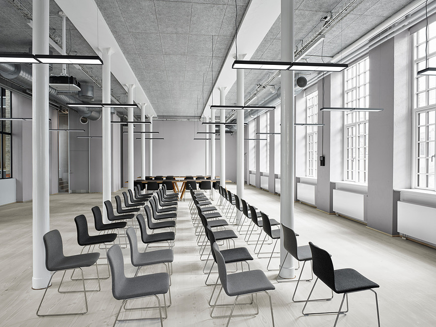 Slim Box Suspended Double Suspension LED, 4000K, avec diffuseur micro-prismatique, contrôle DALI, blanche