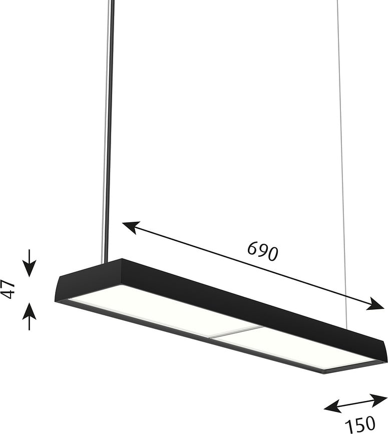 Slim Box Suspended LED KA HO Viseća Lampa bijela s opal difuzorom Bluetooth upravljanje