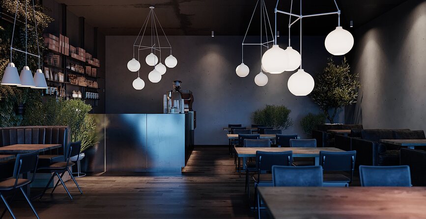 Florón de Techo Dependant, de 4 salidas, acabado blanco y latón