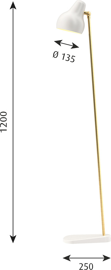 VL 38 Lampadaire LED, 2700K, blanc