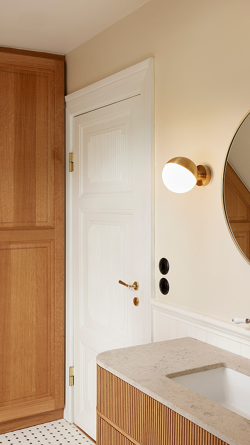 VL Studio Φωτιστικό Τοίχου, 15 cm, ορείχαλκος, χωρίς ορατό καλώδιο και διακόπτη