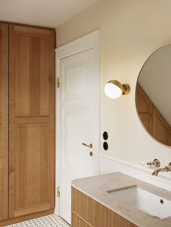 VL Studio Φωτιστικό Τοίχου, 15 cm, ορείχαλκος, χωρίς ορατό καλώδιο και διακόπτη