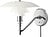 Wandlamp PH 28,5 cm chroom met zichtbare kabel en schakelaar