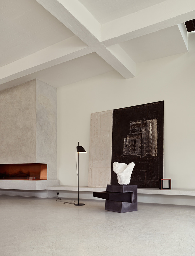 Yuh Lampadaire LED, 2700K, blanc, laiton