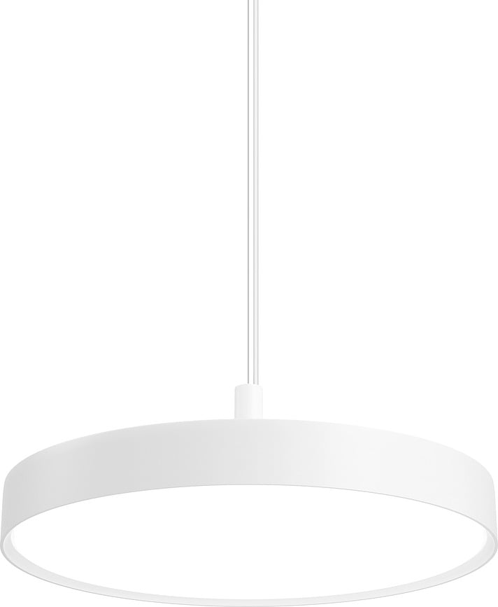 Závesná lampa Slim Round Suspended 3000K s opálovým difúzorom ovládanie osvetlenia Dali 44 cm biela