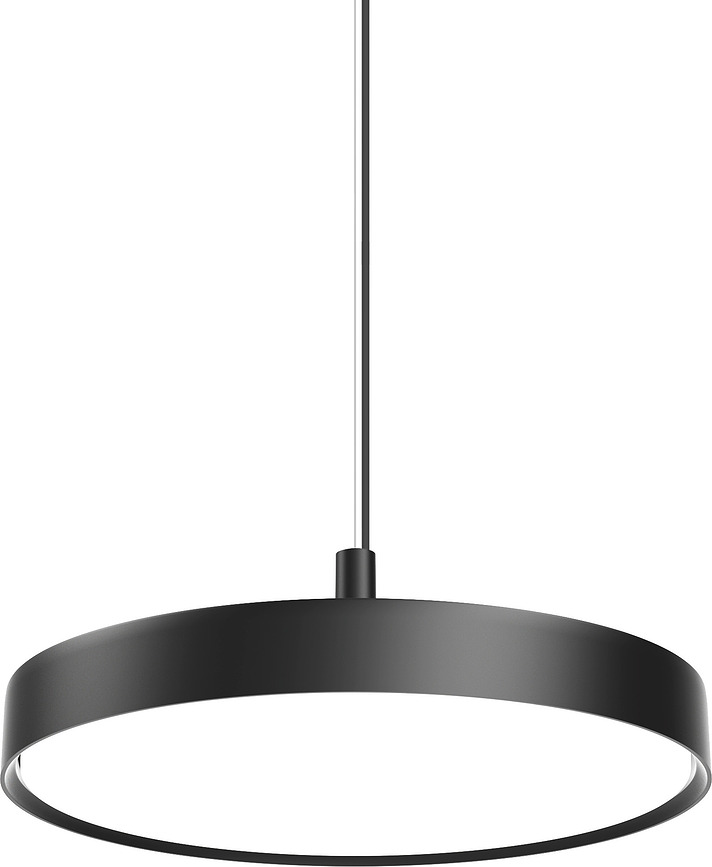 Závesná lampa Slim Round Suspended 3000K s opálovým difúzorom ovládanie osvetlenia Dali 44 cm čierna