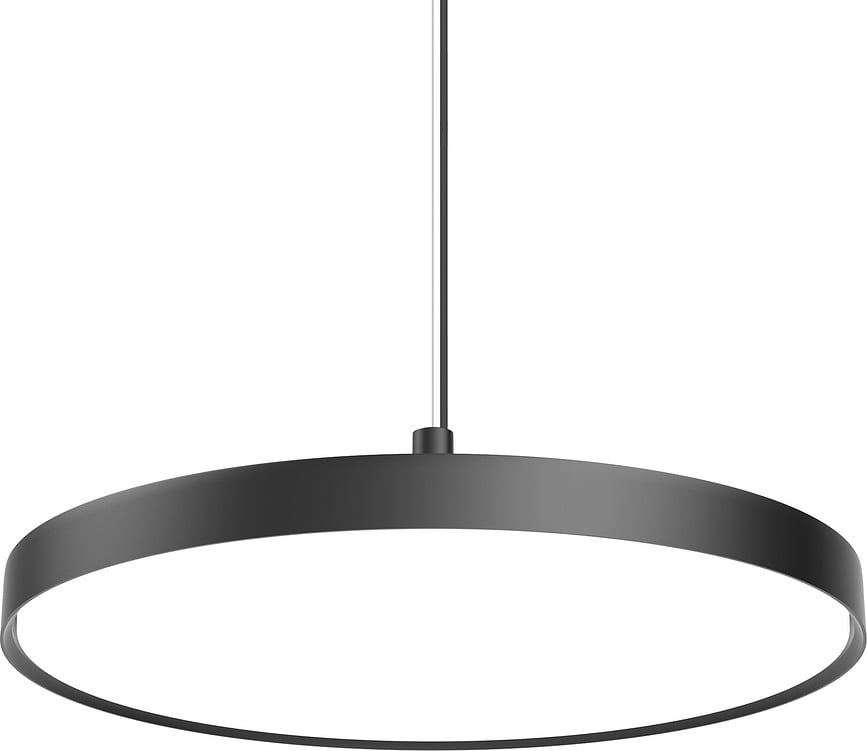 Závesná lampa Slim Round Suspended LED 3000K s opálovým difúzorom ovládanie osvetlenia Dali 68 cm čierna