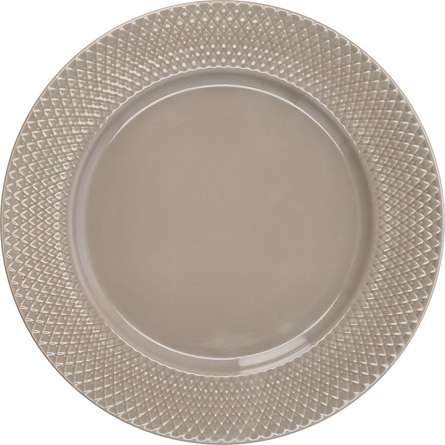 Assiette plate Rhombe Earth 27 cm, marron