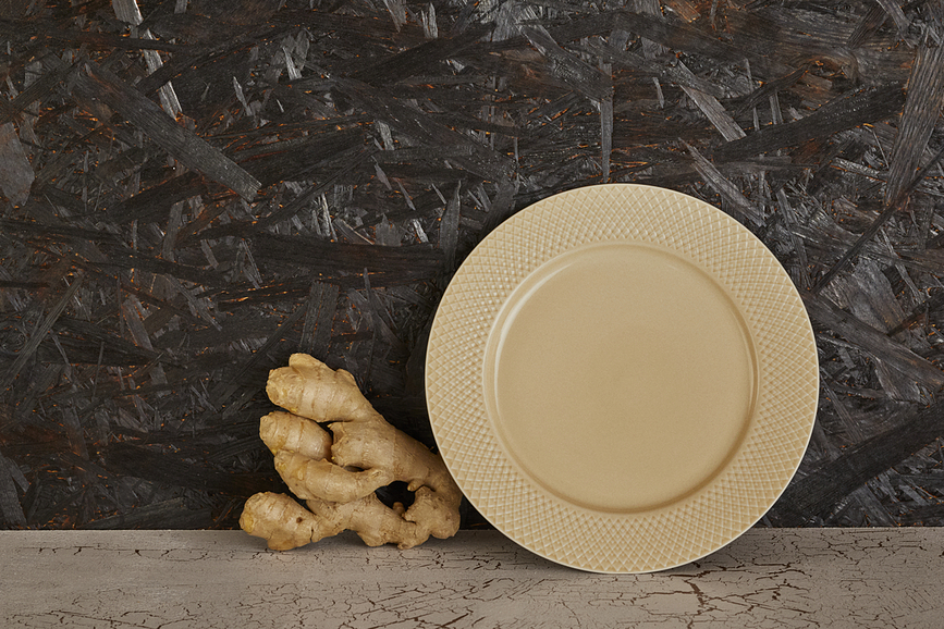 Assiette plate Rhombe Earth 27 cm, beige