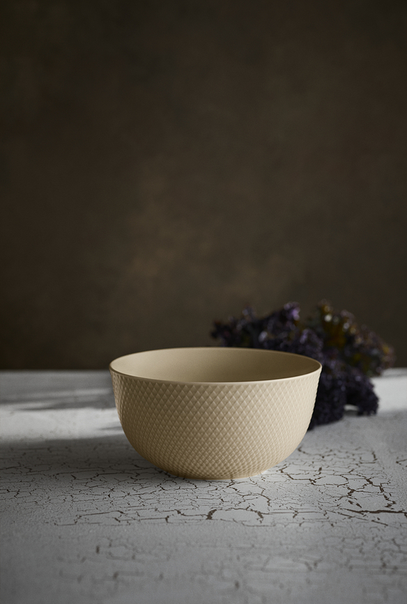 Cuenco para servir Rhombe Earth, 22 cm, beige