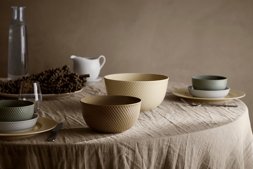 Cuenco para servir Rhombe Earth, 22 cm, beige