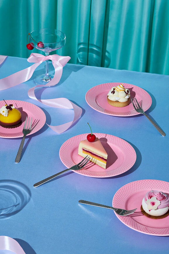 Fourchettes à gâteau Rhombe Cake argentées, lot de 4