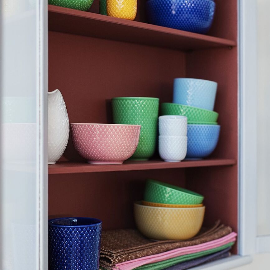 Herringbone Set de Table en matière recyclée, bleu
