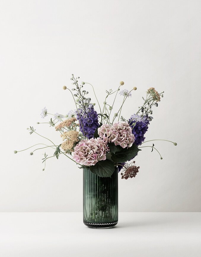 Jarrón de cristal Lyngby, 20 cm, verde Copenhague