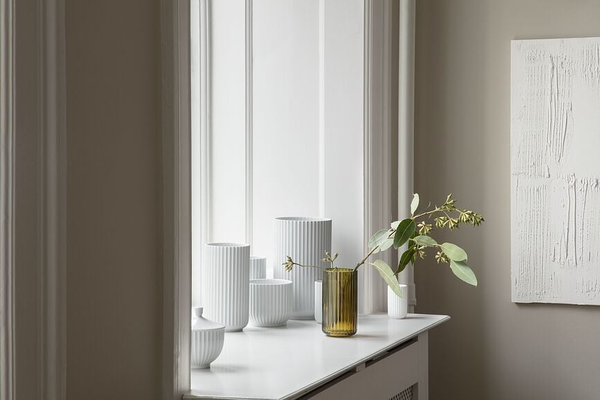 Jarrón de cristal Lyngby, 15,5 cm, color oliva