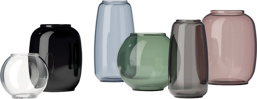 Jarrón de cristal Form, 70/2, gris ahumado