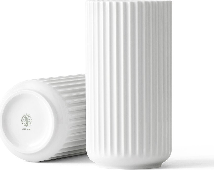 Jarrón Lyngby, 25 cm, blanco