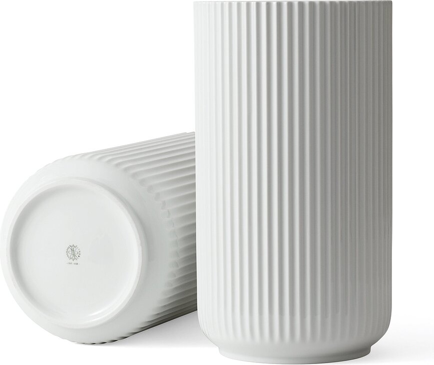 Jarrón Lyngby, 38 cm, blanco