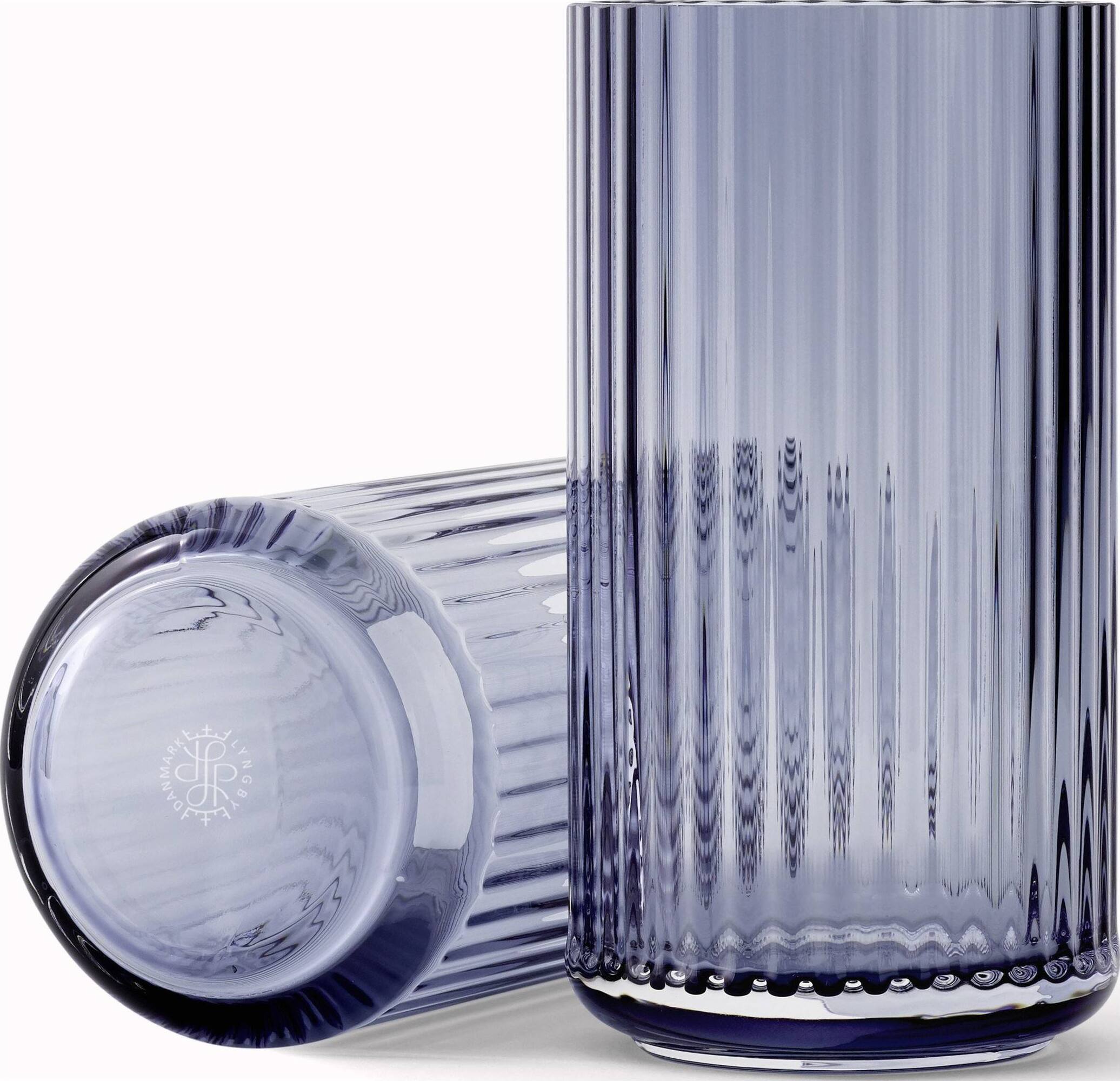Lyngby Vase 20 cm blue aus Glas