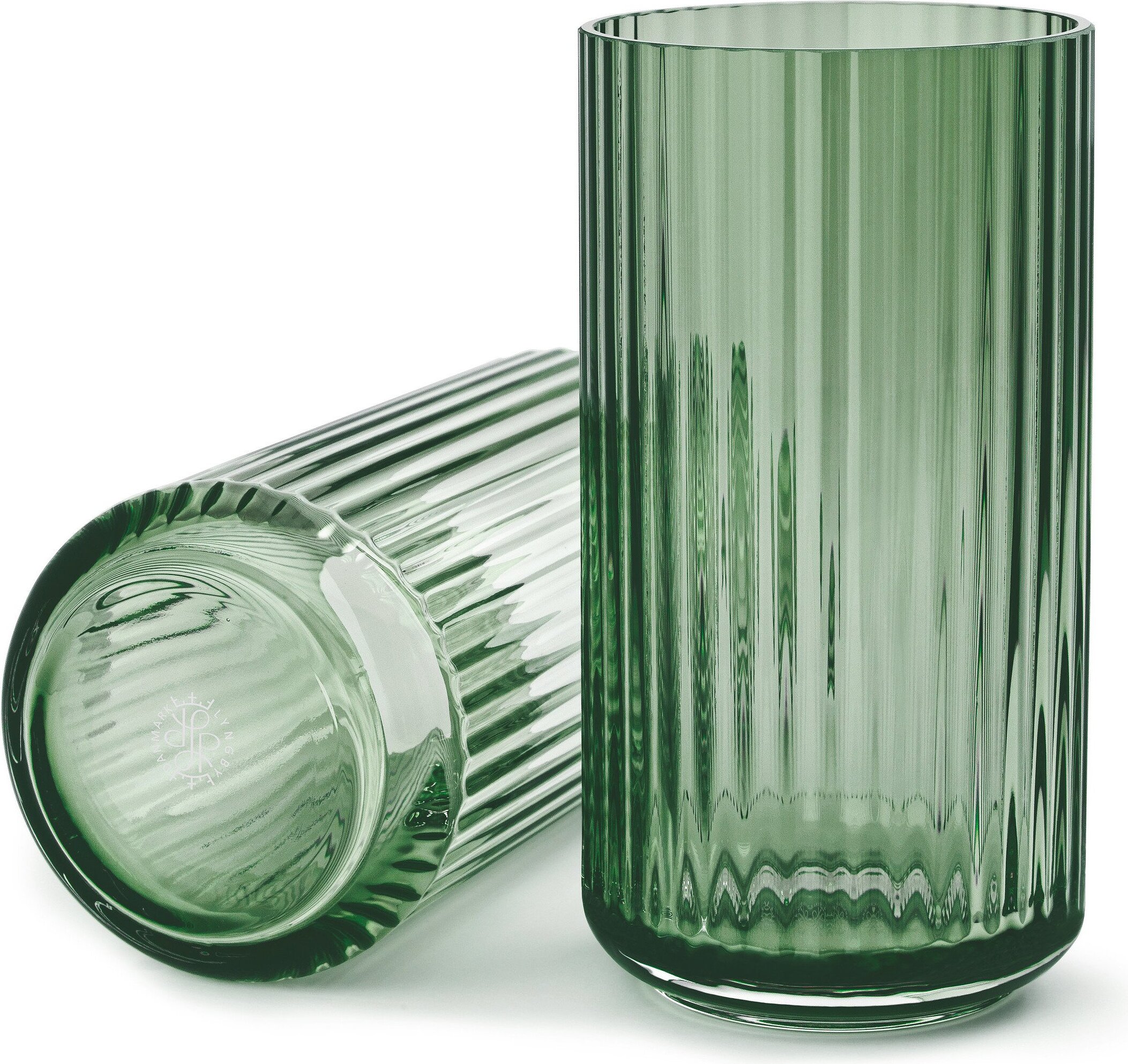Lyngby Vase 20 cm copenhagen green aus Glas