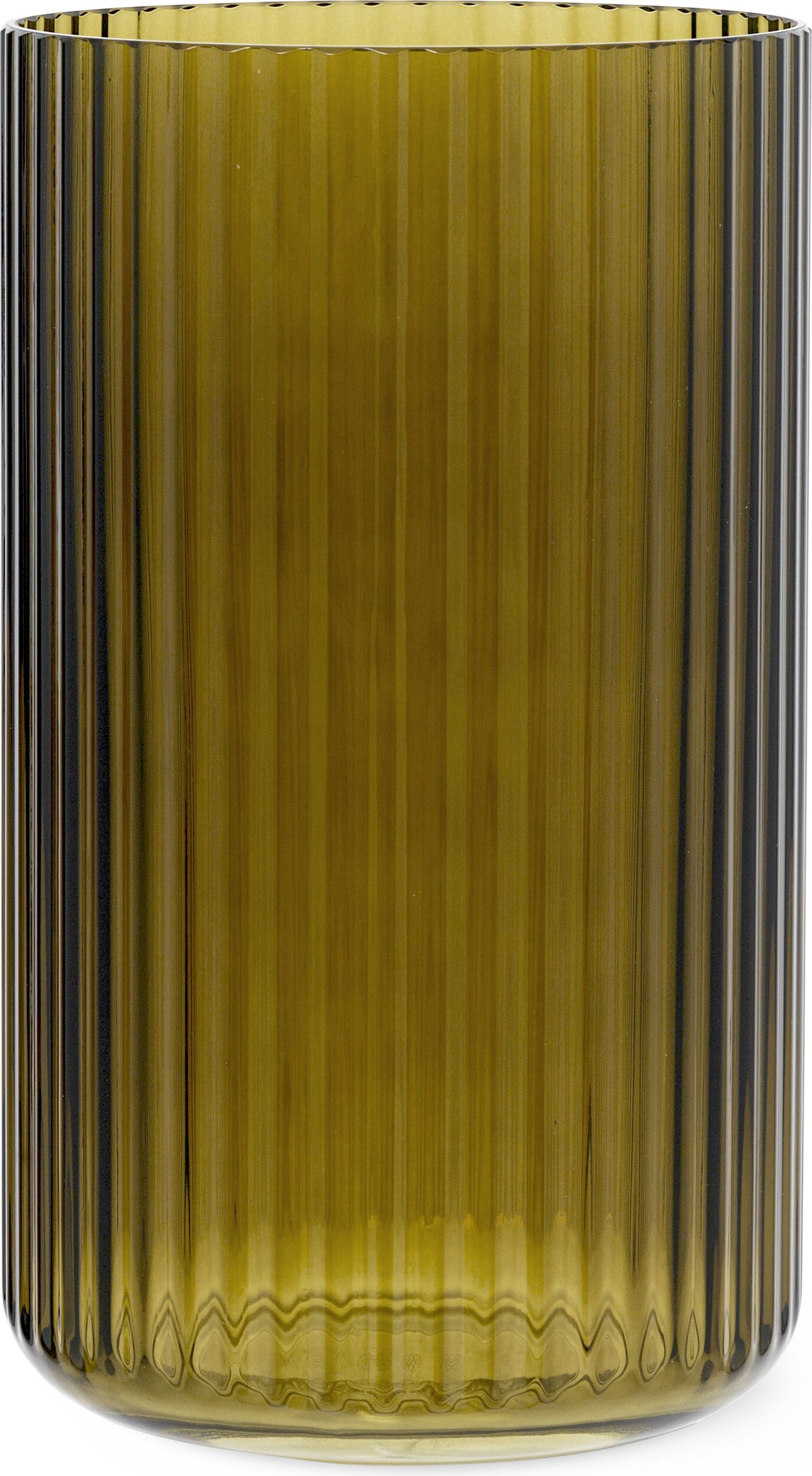 Lyngby Vase 25 cm olivenfarben aus Glas
