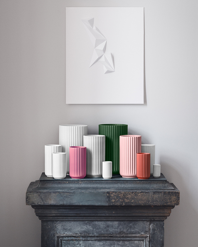 Lyngby Vase 31 cm, mørkegrøn