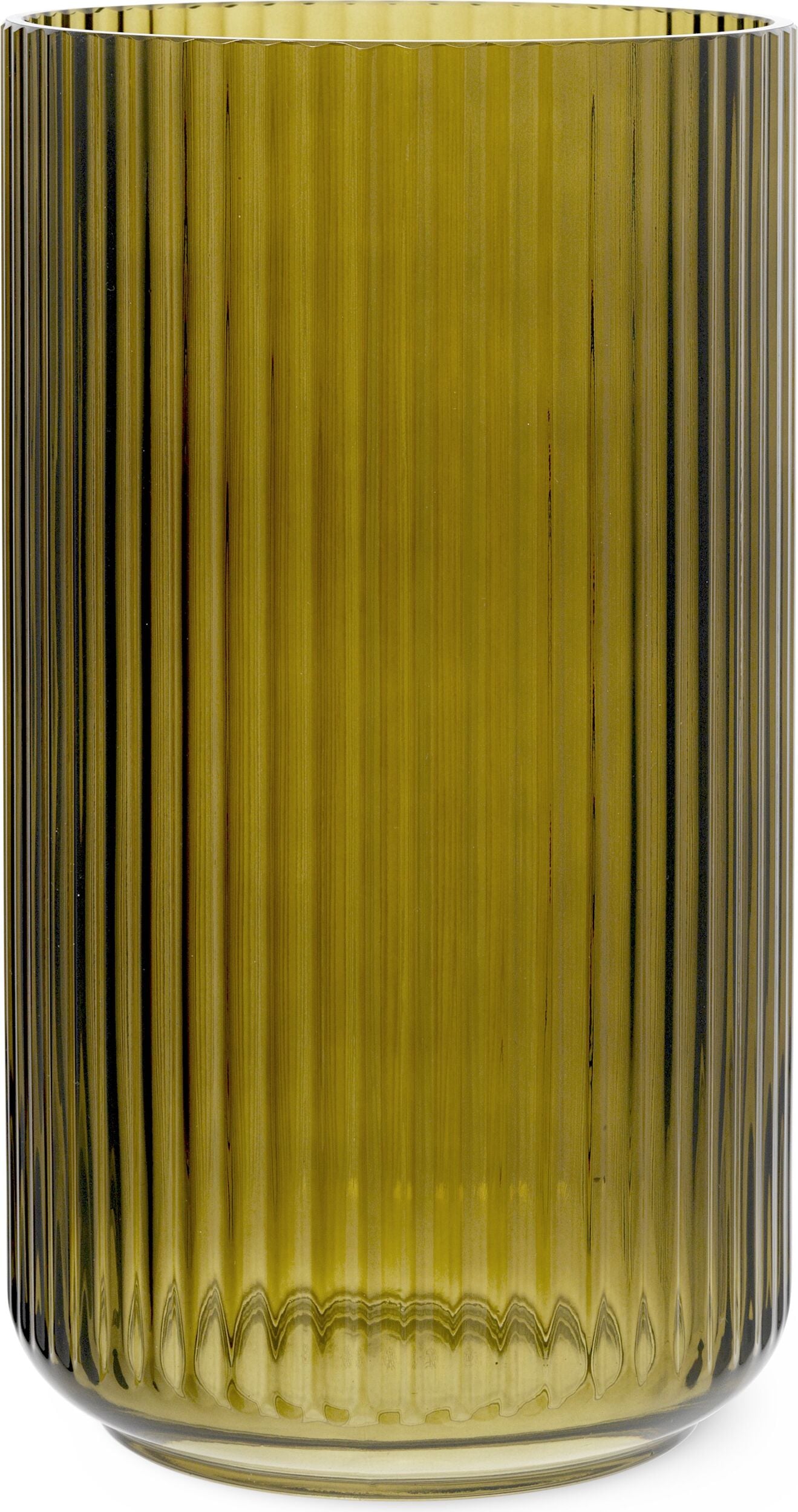 Lyngby Vase 31 cm olivenfarben aus Glas