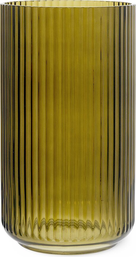 Lyngby Vase 31 cm, olivengrøn glas