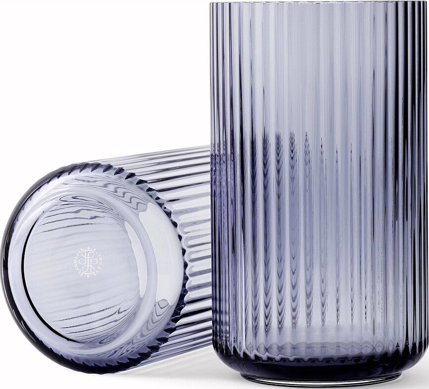 Lyngby Vase 38 cm, bleu, en verre