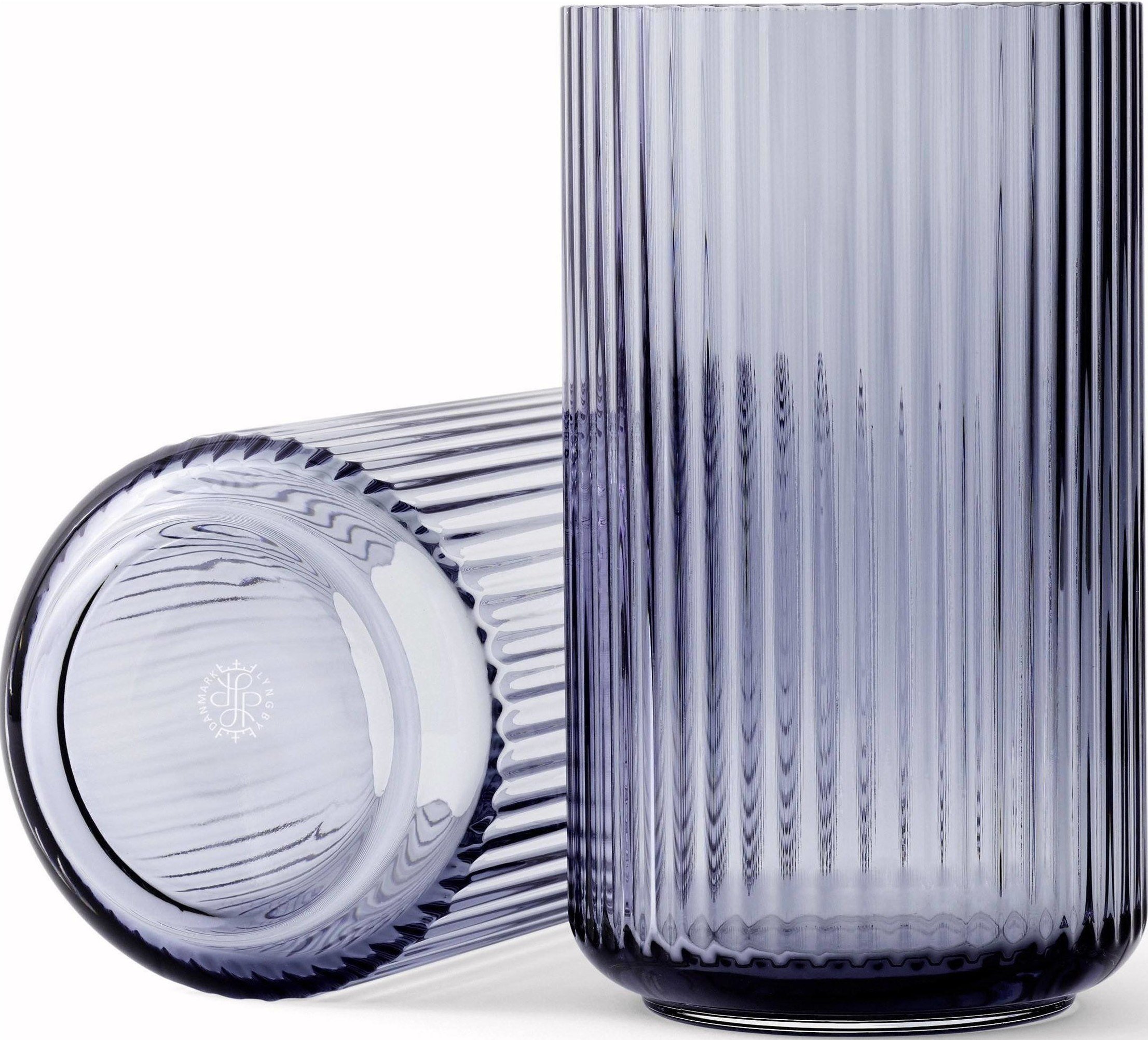 Lyngby Vase 38 cm blue aus Glas