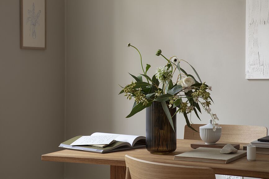 Lyngby Vase, 15,5 cm, vert olive, en verre