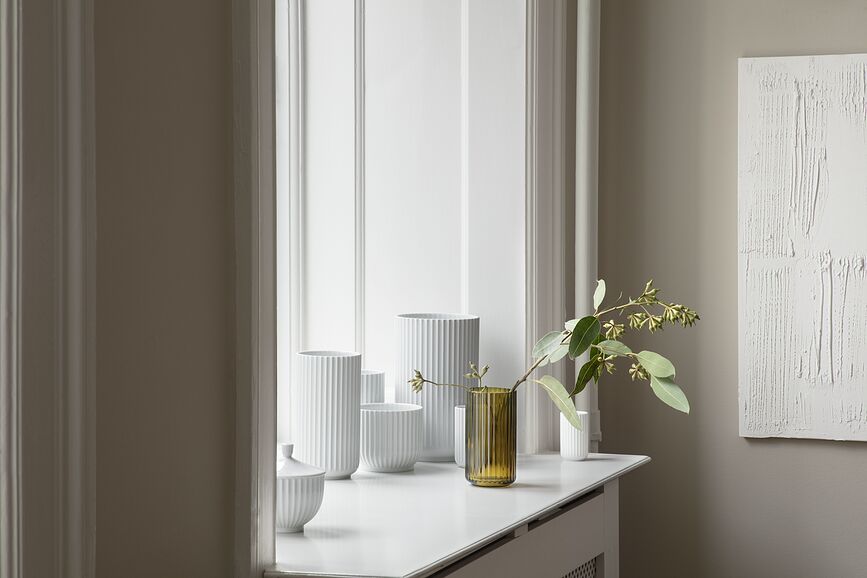 Lyngby Vase, 15,5 cm, vert olive, en verre