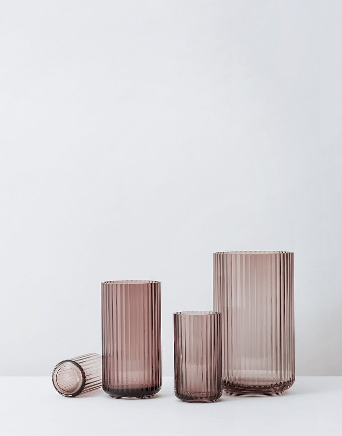 Lyngby Vase 20 cm, bordeaux, en verre