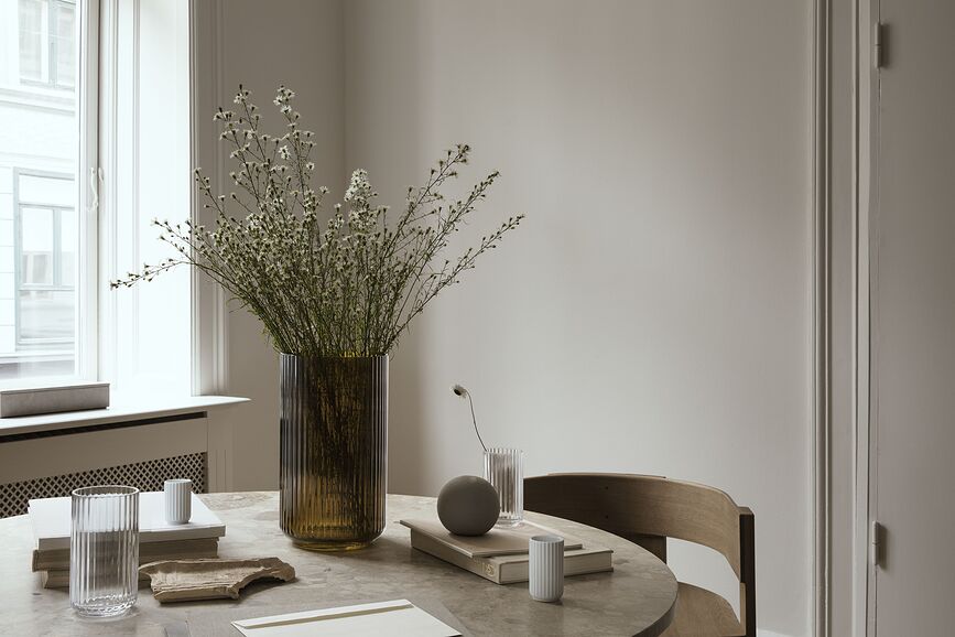 Lyngby Vaza 15,5 cm maslinasta staklena