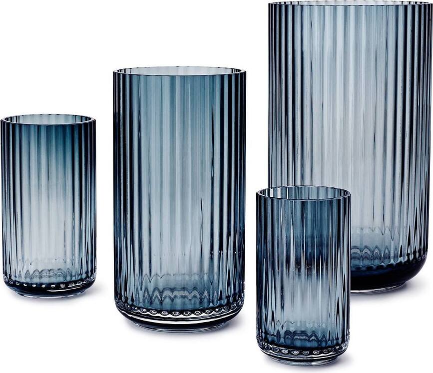 Lyngby Vaza, 25 cm, modra, steklena